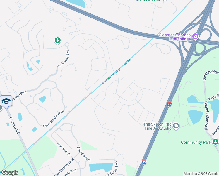 map of restaurants, bars, coffee shops, grocery stores, and more near 174 Martello Road in Pooler