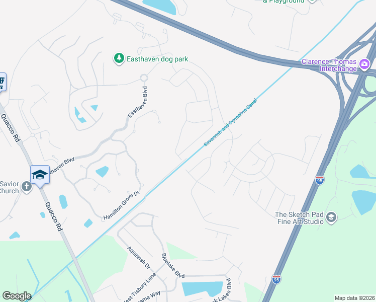 map of restaurants, bars, coffee shops, grocery stores, and more near 198 Martello Road in Pooler