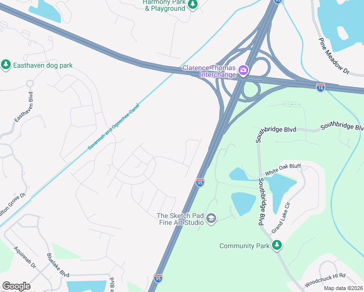 map of restaurants, bars, coffee shops, grocery stores, and more near 9-17 Canal Rd in Pooler