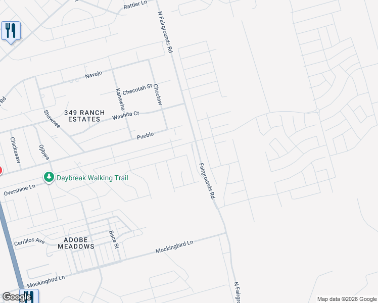 map of restaurants, bars, coffee shops, grocery stores, and more near 1904 Pueblo in Midland