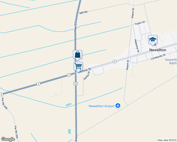 map of restaurants, bars, coffee shops, grocery stores, and more near 100 Sarita Street in Newellton