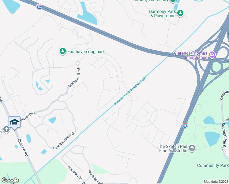 map of restaurants, bars, coffee shops, grocery stores, and more near 167 Martello Road in Pooler