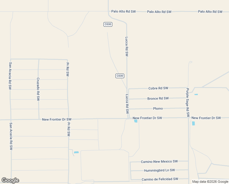 map of restaurants, bars, coffee shops, grocery stores, and more near 14734-14998 Lucca Road Southwest in Deming