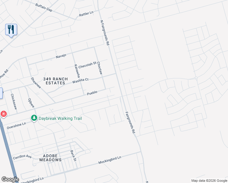 map of restaurants, bars, coffee shops, grocery stores, and more near 1910 Pueblo in Midland