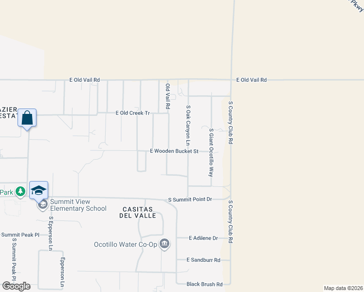 map of restaurants, bars, coffee shops, grocery stores, and more near 9938 South Oak Canyon Lane in Tucson