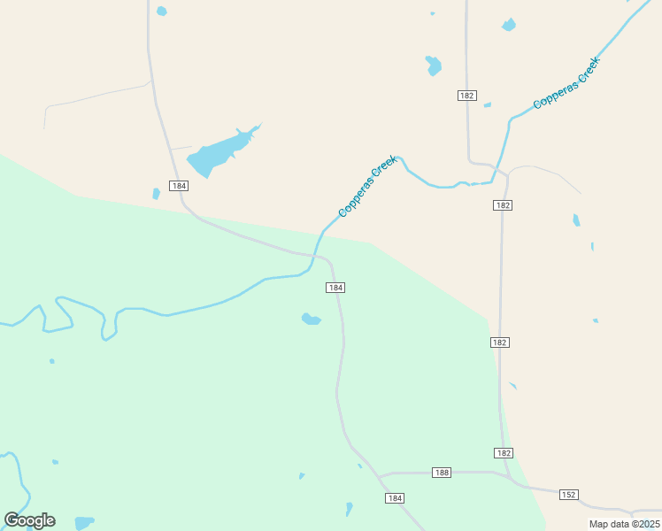 map of restaurants, bars, coffee shops, grocery stores, and more near County Road 184 in Comanche County