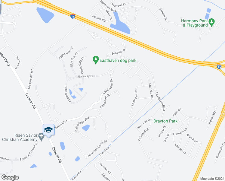 map of restaurants, bars, coffee shops, grocery stores, and more near 39 Glenwood Court in Pooler