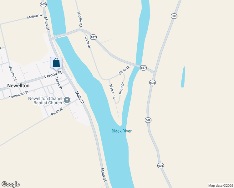 map of restaurants, bars, coffee shops, grocery stores, and more near 101-121 Point Drive in Newellton