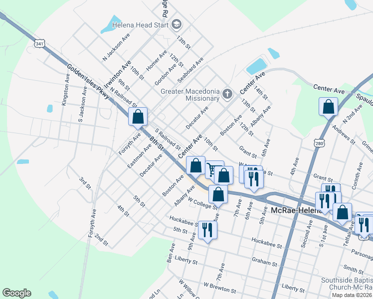 map of restaurants, bars, coffee shops, grocery stores, and more near 178 8th Avenue in Helena
