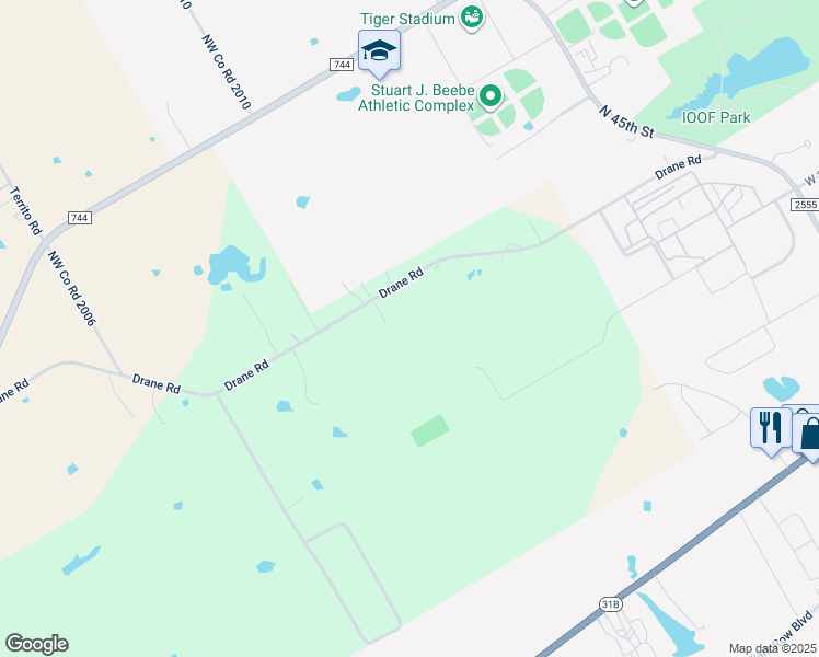 map of restaurants, bars, coffee shops, grocery stores, and more near 3217 County Road 2004 in Corsicana