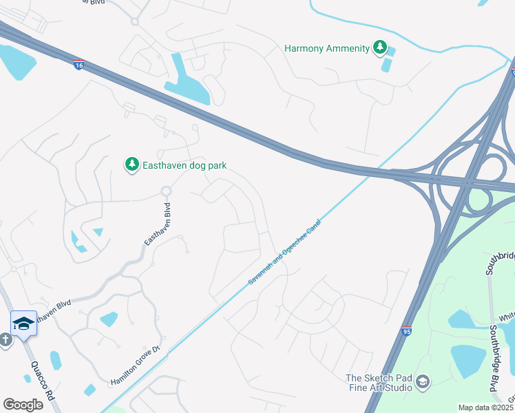 map of restaurants, bars, coffee shops, grocery stores, and more near 131 Martello Road in Pooler