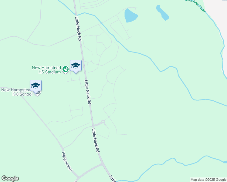 map of restaurants, bars, coffee shops, grocery stores, and more near Old Little Neck Road in Bloomingdale