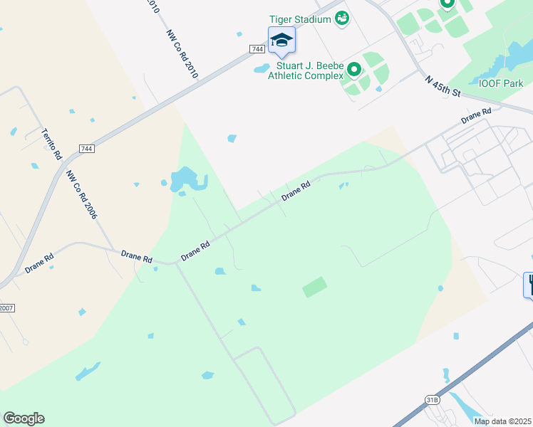 map of restaurants, bars, coffee shops, grocery stores, and more near 3225 County Road 2004 in Corsicana