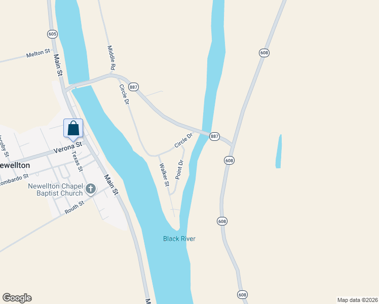 map of restaurants, bars, coffee shops, grocery stores, and more near 101 Point Drive in Newellton