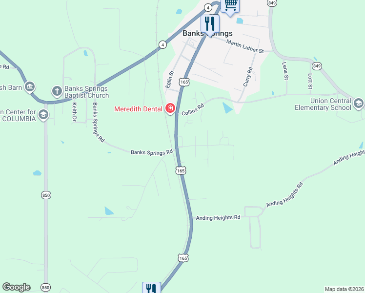 map of restaurants, bars, coffee shops, grocery stores, and more near 199 Rushing Street in Columbia