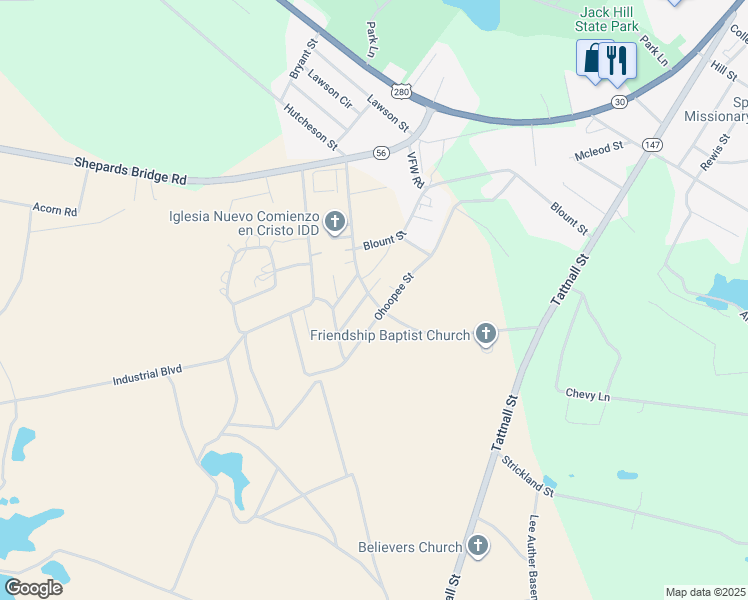 map of restaurants, bars, coffee shops, grocery stores, and more near 41 Saint John Street in Reidsville