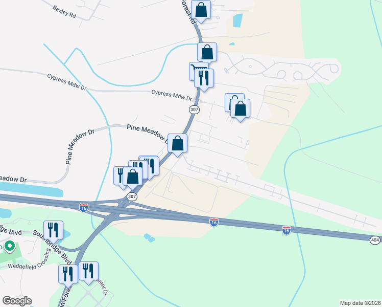 map of restaurants, bars, coffee shops, grocery stores, and more near 1520 Old Dean Forest Road in Savannah