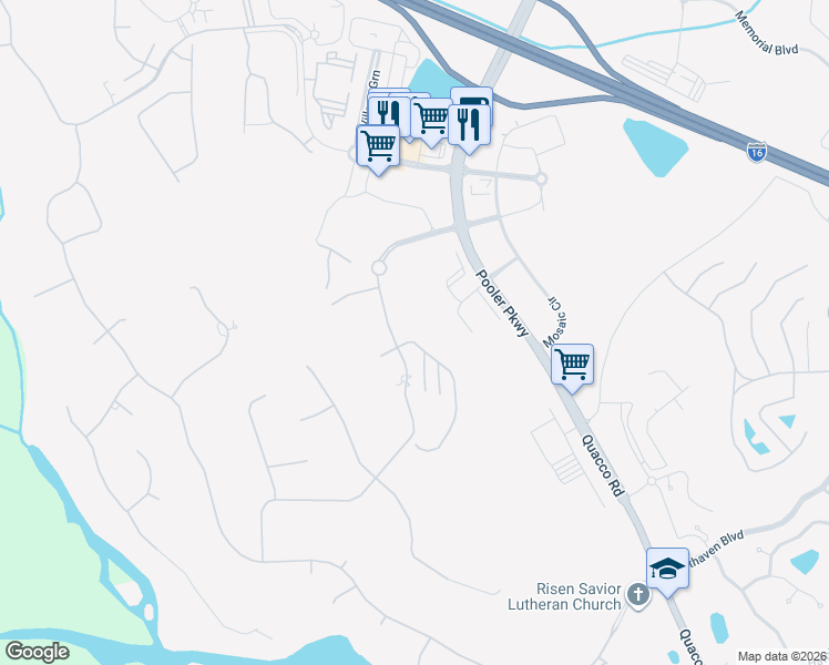 map of restaurants, bars, coffee shops, grocery stores, and more near 104 Tupelo Street in Pooler