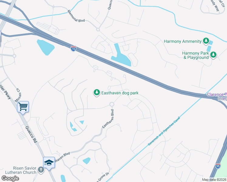 map of restaurants, bars, coffee shops, grocery stores, and more near 219 Sonoma Drive in Pooler
