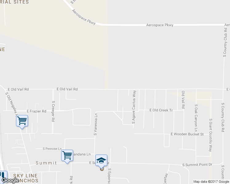 map of restaurants, bars, coffee shops, grocery stores, and more near 9710 South Getsemani Road in Tucson