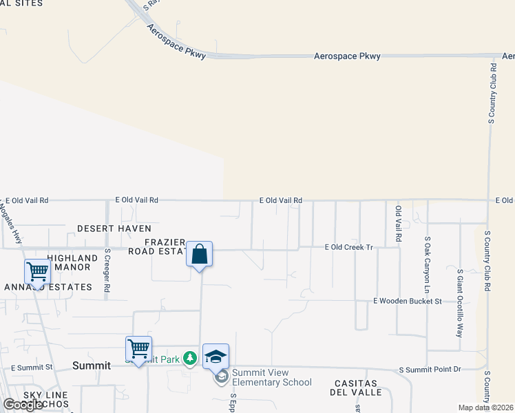 map of restaurants, bars, coffee shops, grocery stores, and more near 9710 South Getsemani Road in Tucson