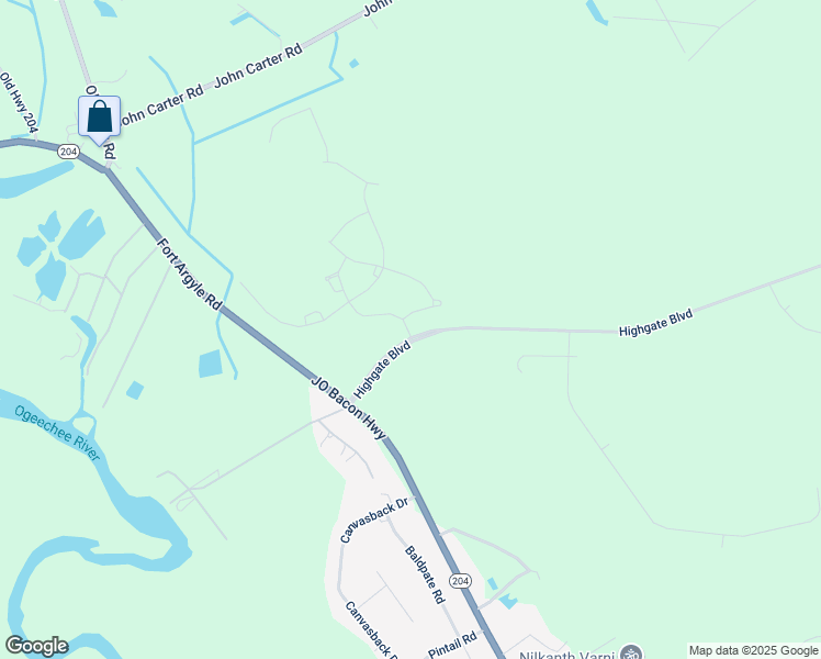 map of restaurants, bars, coffee shops, grocery stores, and more near 3800 Highgate Boulevard in Savannah
