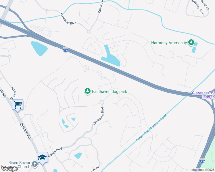 map of restaurants, bars, coffee shops, grocery stores, and more near 219 Sonoma Drive in Pooler
