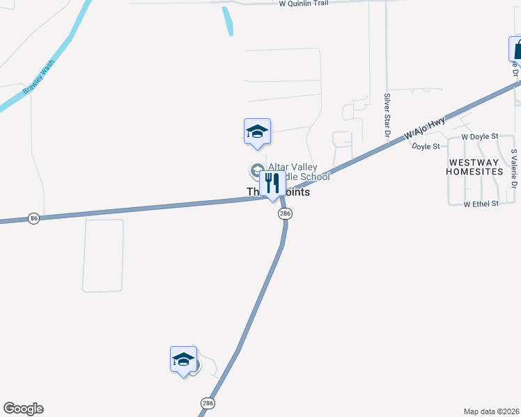 map of restaurants, bars, coffee shops, grocery stores, and more near 9470 South Sasabe Road in Tucson