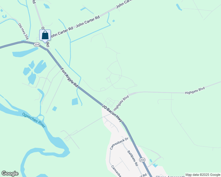 map of restaurants, bars, coffee shops, grocery stores, and more near 3800 Highgate Boulevard in Savannah