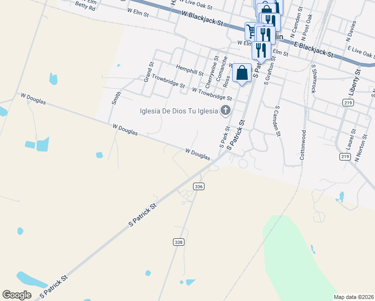map of restaurants, bars, coffee shops, grocery stores, and more near 302 County Road 339 in Dublin