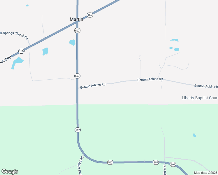 map of restaurants, bars, coffee shops, grocery stores, and more near 157 Benton Adkins Road in Martin