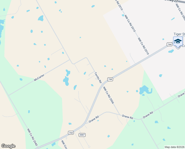 map of restaurants, bars, coffee shops, grocery stores, and more near 1075 County Road 2020 in Corsicana