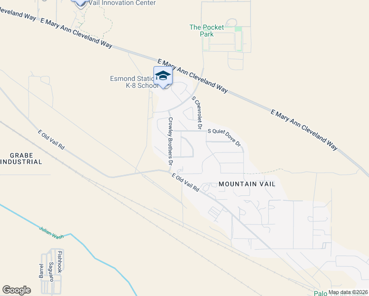 map of restaurants, bars, coffee shops, grocery stores, and more near 9580 South Miller Flats Drive in Tucson