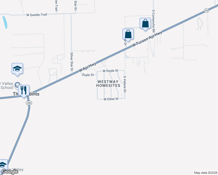 map of restaurants, bars, coffee shops, grocery stores, and more near 9420 Roxeanne Drive in Tucson