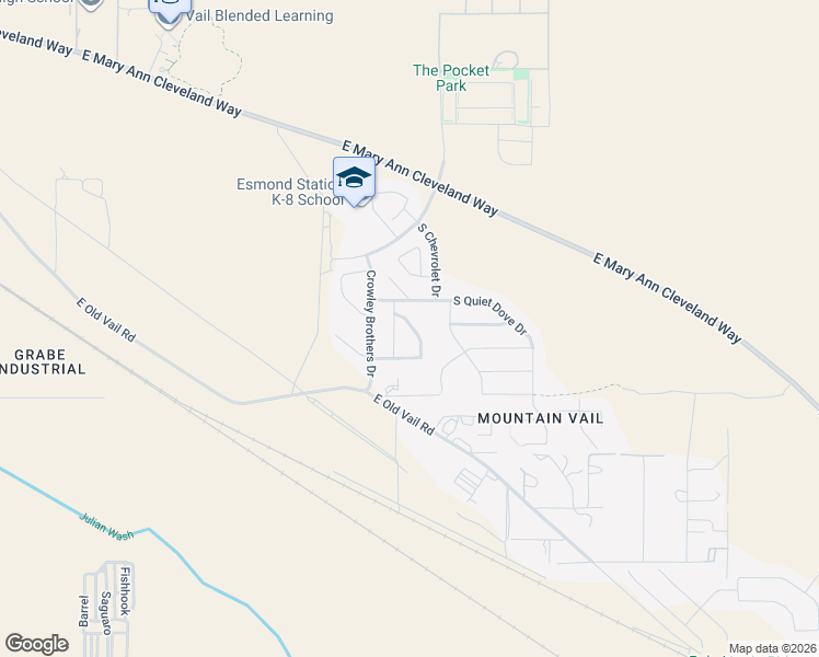 map of restaurants, bars, coffee shops, grocery stores, and more near 9580 South Miller Flats Drive in Tucson