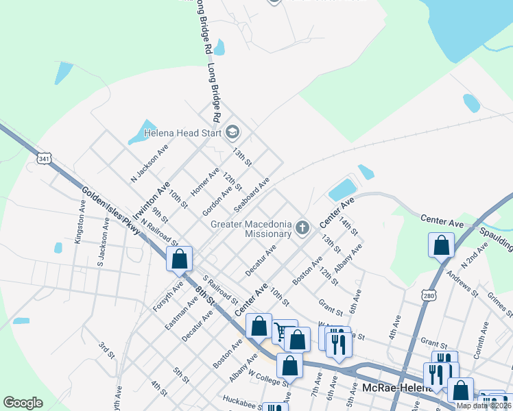 map of restaurants, bars, coffee shops, grocery stores, and more near 12th Street in Helena