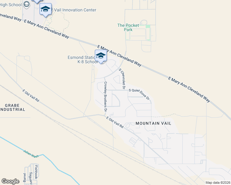 map of restaurants, bars, coffee shops, grocery stores, and more near 11255 East Rabbit Run Way in Tucson