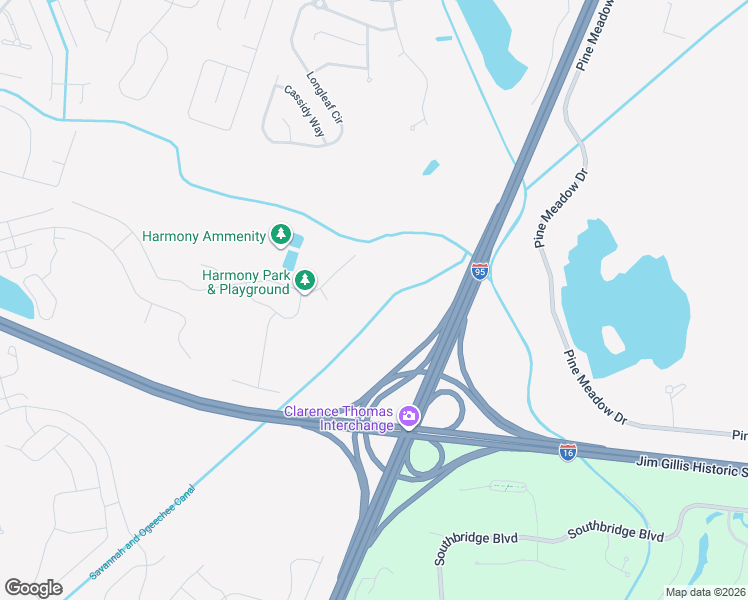 map of restaurants, bars, coffee shops, grocery stores, and more near 234 Harmony Boulevard in Pooler