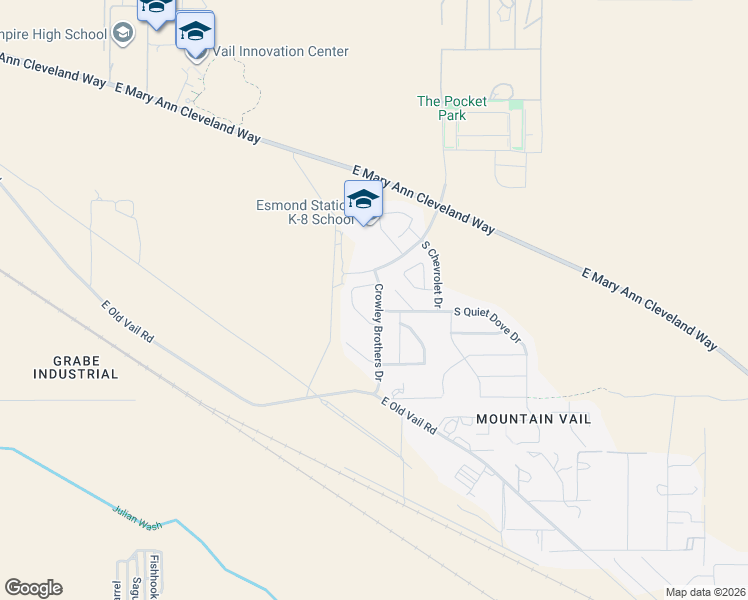map of restaurants, bars, coffee shops, grocery stores, and more near 9504 Crowley Brothers Drive in Tucson