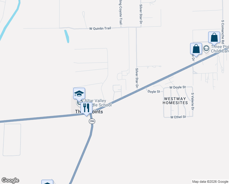 map of restaurants, bars, coffee shops, grocery stores, and more near South Honeysuckle Farm Trail in Tucson