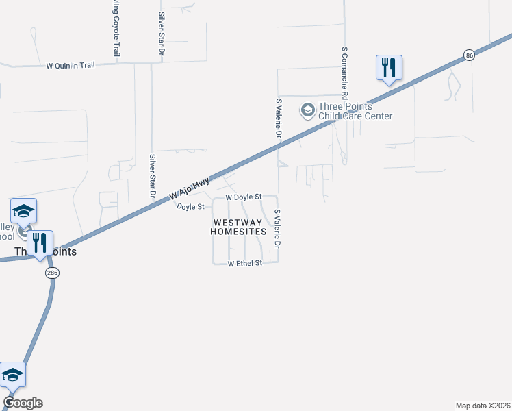map of restaurants, bars, coffee shops, grocery stores, and more near 9325 Patricia Drive in Tucson