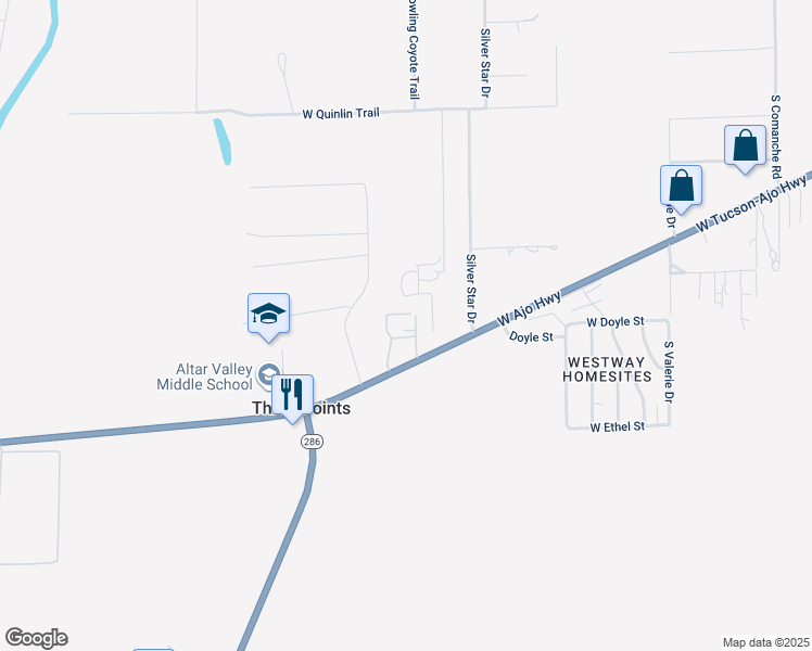 map of restaurants, bars, coffee shops, grocery stores, and more near 16130 West Ajo Highway in Tucson