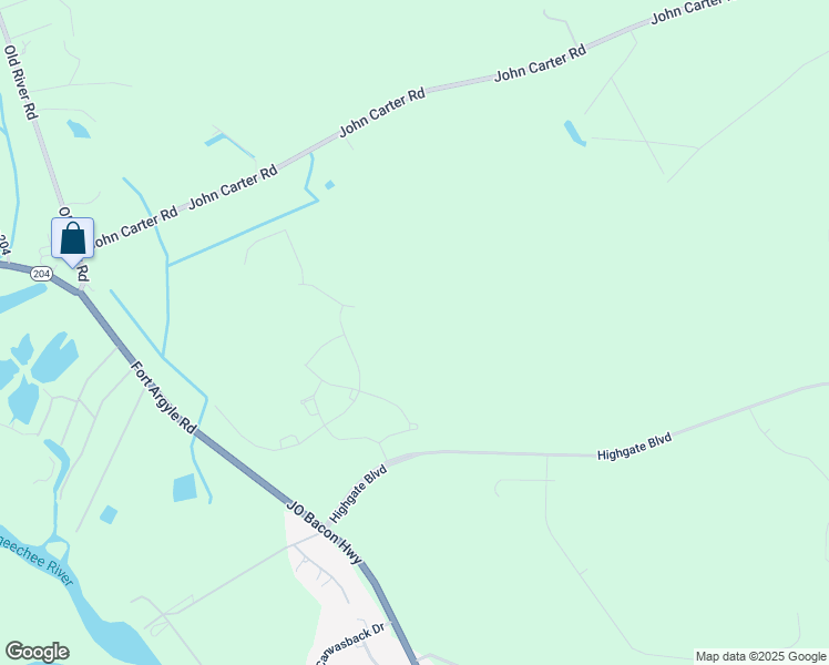 map of restaurants, bars, coffee shops, grocery stores, and more near 3400 Highgate Boulevard in Savannah