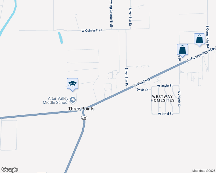 map of restaurants, bars, coffee shops, grocery stores, and more near 16130 West Ajo Highway in Tucson