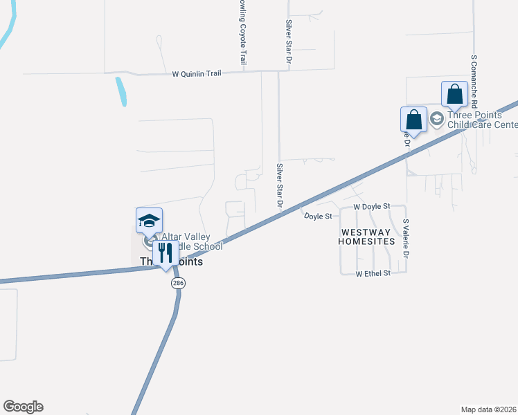 map of restaurants, bars, coffee shops, grocery stores, and more near 16130 West Ajo Highway in Tucson