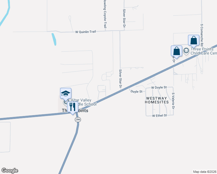map of restaurants, bars, coffee shops, grocery stores, and more near 16130 West Ajo Highway in Tucson