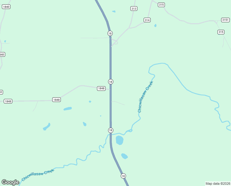 map of restaurants, bars, coffee shops, grocery stores, and more near 5808 Mississippi 18 in Pachuta