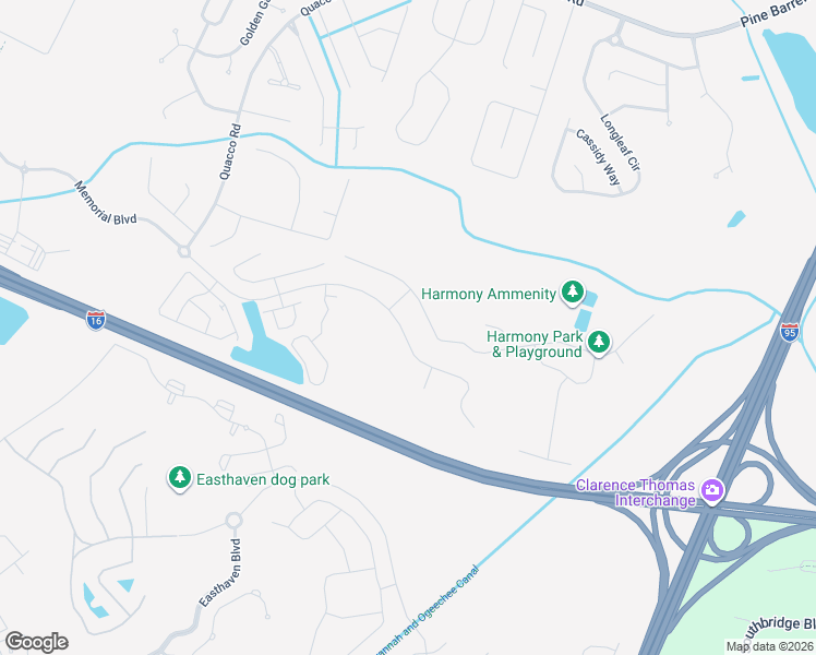 map of restaurants, bars, coffee shops, grocery stores, and more near 234 Harmony Boulevard in Pooler