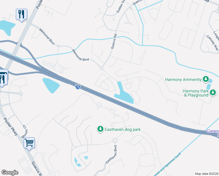 map of restaurants, bars, coffee shops, grocery stores, and more near 324 Gallery Way in Pooler