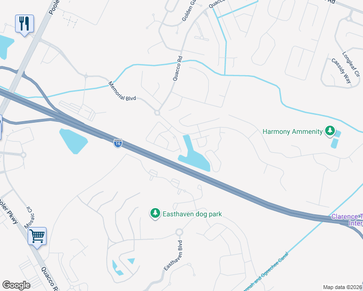 map of restaurants, bars, coffee shops, grocery stores, and more near 236 Opus Court in Pooler